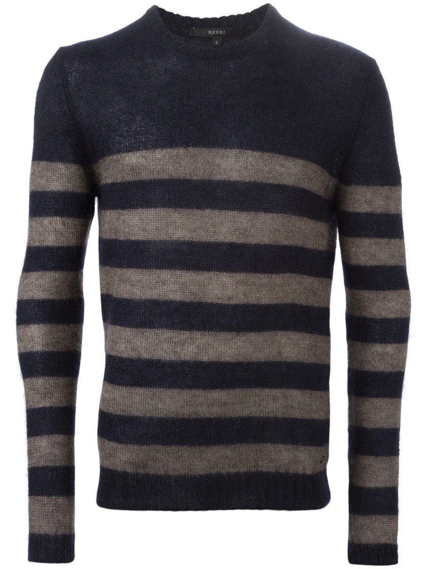 Gucci Mohair And Silk Striped Sweater | ModeSens