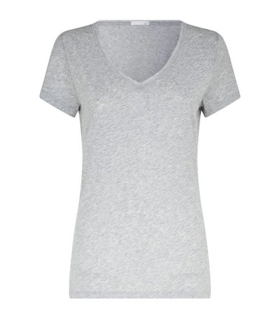 Skin Essentials Pima Cotton-jersey Pyjama Top In Grey