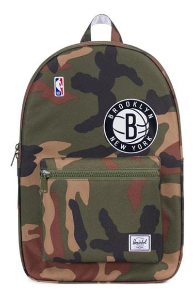 Herschel Supply Co Superfan Settlement Nba Backpack - Green In Brooklyn Nets