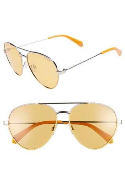 Max Mara Hooks 61mm Aviator Sunglasses In Rose Gold
