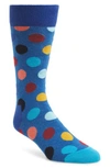 Happy Socks Big Dots Socks In Blue Multi
