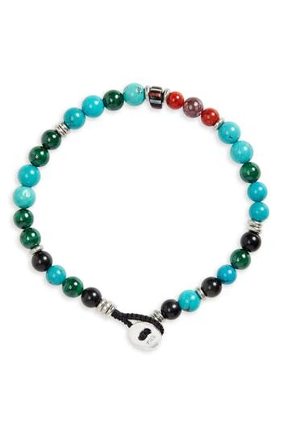 Mikia Stone Bead Bracelet In Turquoise/ Malachite