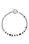 Mikia Bead Bracelet In Metallic Silver