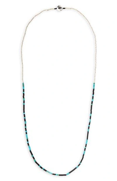 Mikia Stone Bead Necklace In Turquoise/ Onyx
