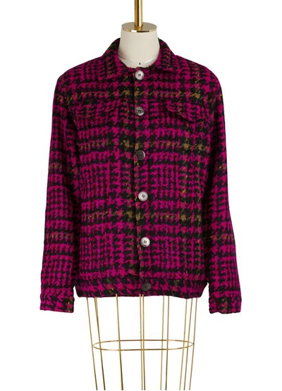 Jour/né Houndstooth Jacket In Fushia