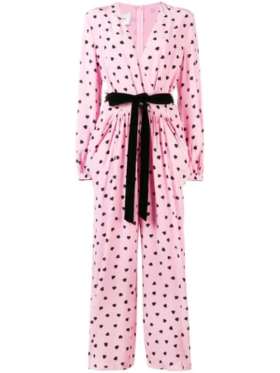 Valentino Heart Print Jumpsuit - Pink
