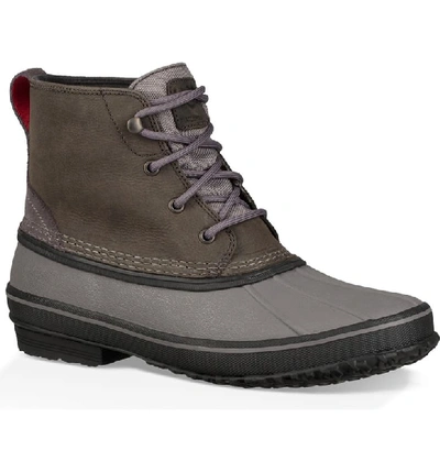 Ugg Men's Zetik Waterproof Leather Duck Boots In Dark Grey | ModeSens