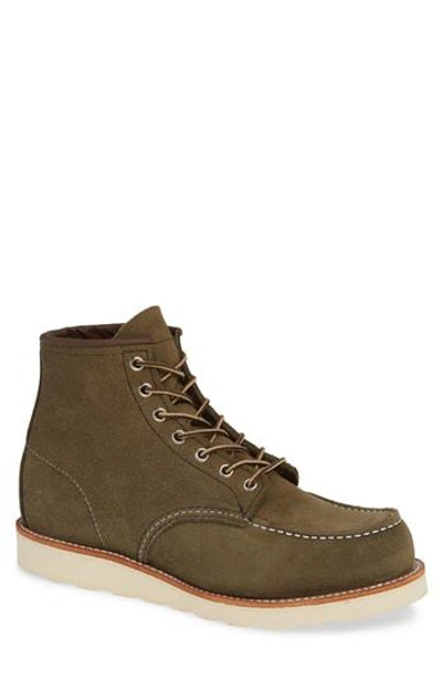 Red Wing 6 Inch Moc Toe Boot In Loden Abilene Leather