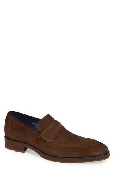 Mezlan Alberni Penny Loafer In Cognac Suede