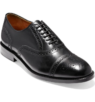 Cole Haan American Classics Kneeland Cap Toe Oxford In Black Leather