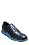 Cole Haan 'zerogrand' Wingtip Oxford In Marine Blue Leather
