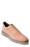 Cole Haan Zerogrand Stitchlite Woven Wool Wingtip In Camel Wool