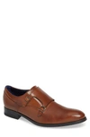 Ted Baker Cathon Double Buckle Monk Shoe In Tan Leather