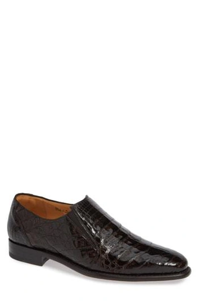 Mezlan Gere Genuine Crocodile Slip-on In Brown Leather