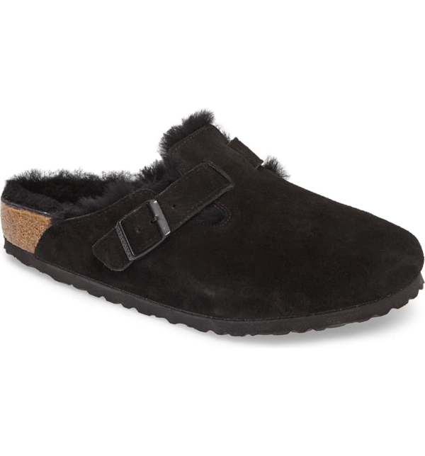 boston genuine shearling lined clog