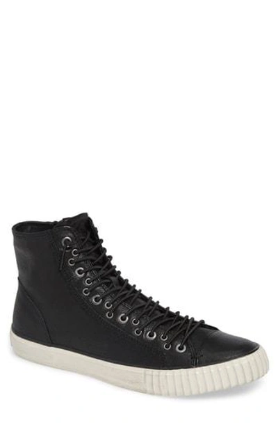 John Varvatos Men's Multi-lace High-top Leather Sneakers In Black Leather