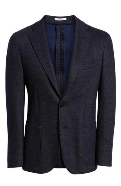 Luciano Barbera Trim Fit Cotton Blend Sport Coat In Navy