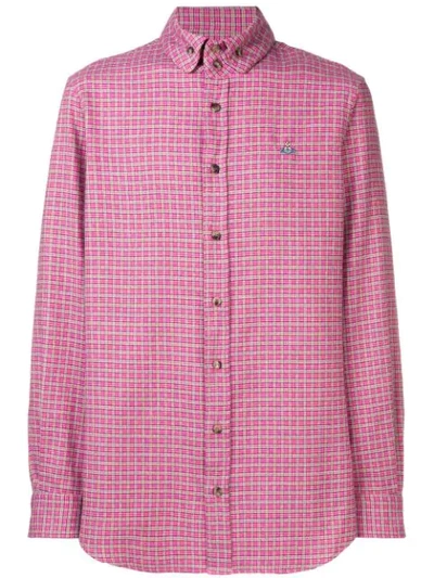 Vivienne Westwood Check Long-sleeved Shirt In Pink