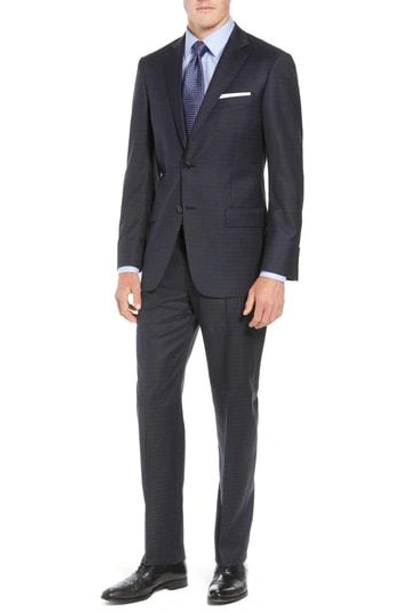 Hart Schaffner Marx New York Classic Fit Check Wool Suit In Navy