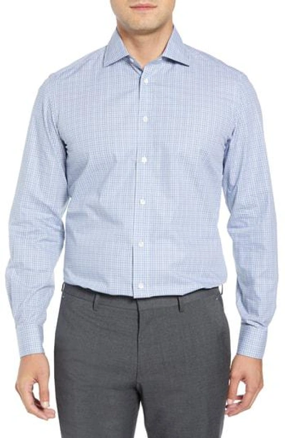 Luciano Barbera Slim Fit Check Dress Shirt In Blue