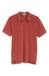 James Perse Slim Fit Sueded Jersey Polo In Tamarind Pigment