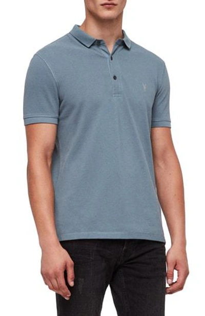 Allsaints Reform Slim Fit Polo In Chambray Blue