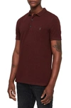 Allsaints Reform Slim Fit Polo Shirt In Dark Rust