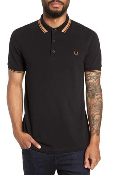 Fred Perry Contrast Collar Polo Shirt In Black