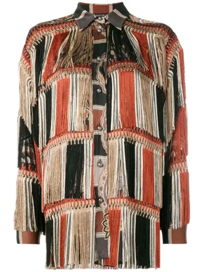 Etro Fringed Detail Shirt In Black