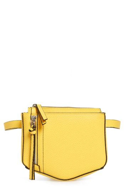 Danielle Nicole Elia Faux Leather Belt Bag - Yellow In Mustard