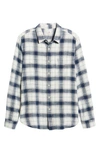 Ag Colton Plaid Slim Fit Sport Shirt In Cream/ Blue