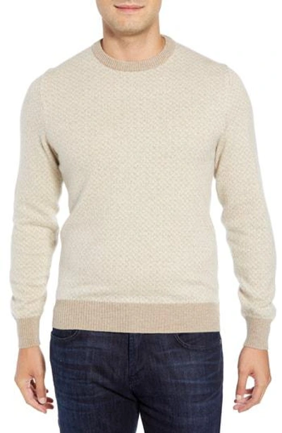 Luciano Barbera Crewneck Cashmere Sweater In Beige