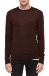 Allsaints Mode Slim Fit Merino Wool Sweater In Oxblood Red