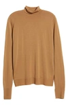 John Smedley 'richards' Easy Fit Turtleneck Wool Sweater In Camel