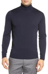 John Smedley 'richards' Easy Fit Turtleneck Wool Sweater In Orion Green