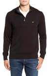Vineyard Vines Palm Beach Quarter-zip Sweater In Jet Black