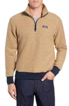 Patagonia Woolyester Fleece Quarter Zip Pullover In Mojave Khaki