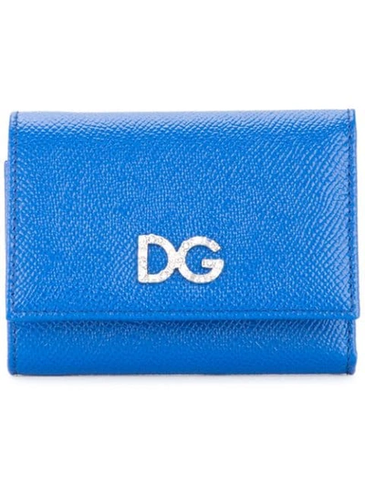 Dolce & Gabbana Logo Tri-fold Wallet In Blue