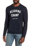 Reigning Champ Gym Logo Sweatshirt In Navy/ White