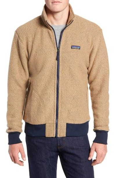 Patagonia Woolyester Fleece Jacket In Mojave Khaki