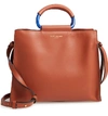 Kurt Geiger Harriet Leather Box Tote In Tan