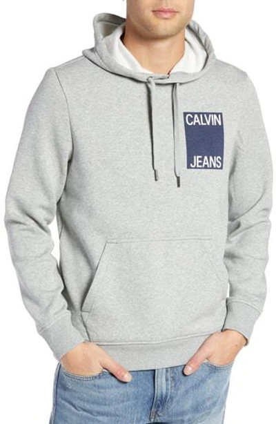 Calvin Klein Jeans Est.1978 Stacked Logo Hoodie In Medium Charcoal Heather