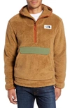 The North Face Campshire Anorak Fleece Jacket In Cargo Khaki/ Four Leaf Clover