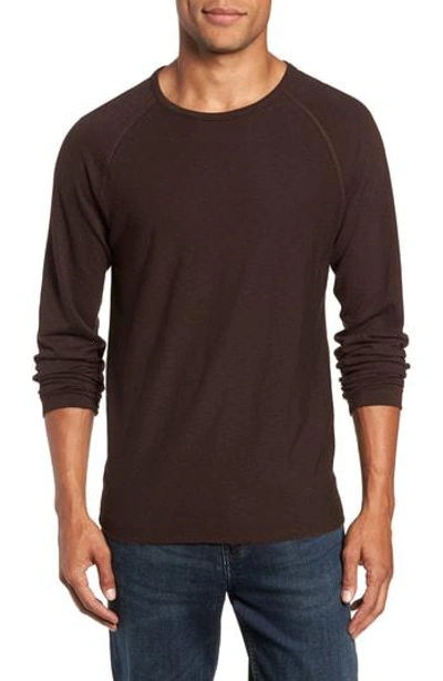 Billy Reid Regular Fit Long Sleeve T-shirt In Dark Brown