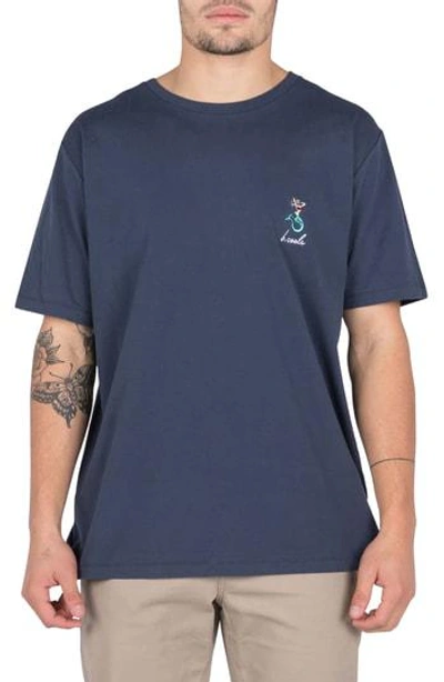 Barney Cools Embroidered Mermaid T-shirt In Slate Blue