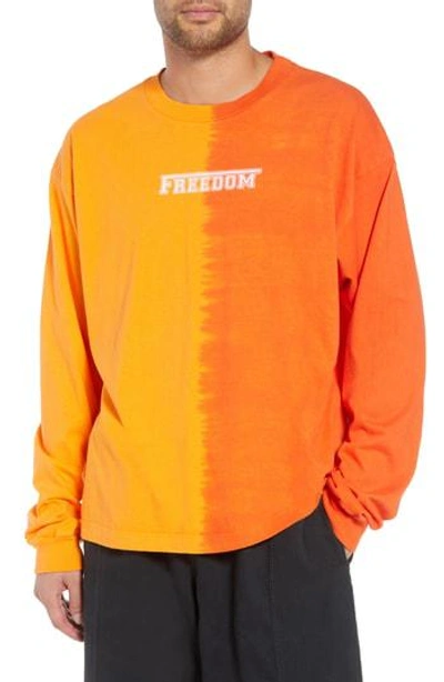 Drifter Atari Long Sleeve T-shirt In Apricot/ Flame Orange