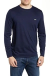 Lacoste Long Sleeve Pima Cotton T-shirt In Navy Blue