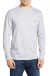 Lacoste Long Sleeve Pima Cotton T-shirt In Silver Chine