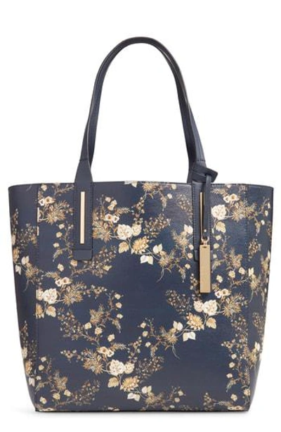 Vince Camuto Fran Reversible Leather Tote - Blue In Navy Multi