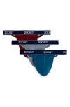 2(x)ist 3-pack Cotton Thong In Blue/ Tawny Port/ Stormy/ Navy